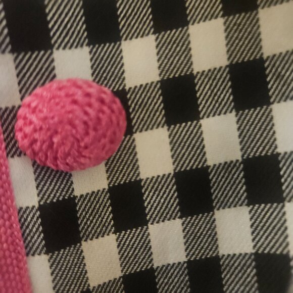 NWT Maggy london Preppy black white Houndstooth pink trim cropped blazer 16 - Picture 6 of 11